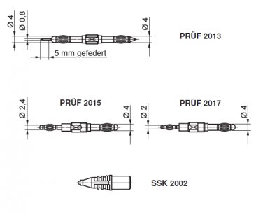 Set avec pointes de mesure de sécurité ø 4 mm SET SPS 2040